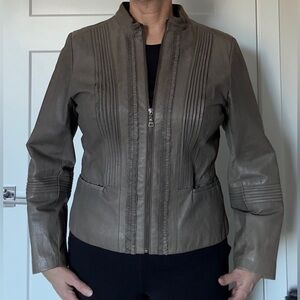 Danier Genuine Gray Leather Jacket